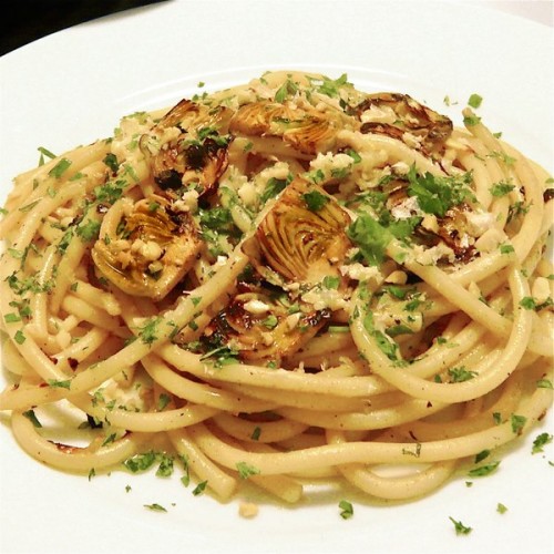 spaghetti con carciofi, cucina, ricette, primi piatti, carciofi, pasta ai carciofi, ricette con carciofi