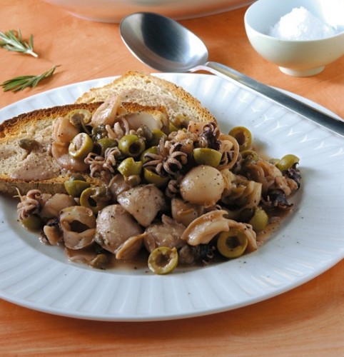 olive, cucina, ricette, ricetta, pesce, seppie, capperi,